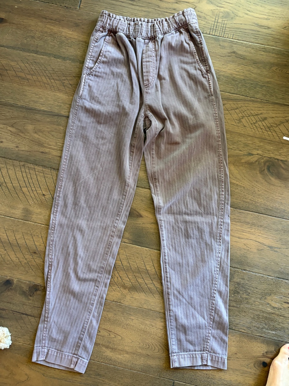 Gap LTD Khakis Women's Size 0 Mauve Taupe Elastic Waist Straight Leg Pants